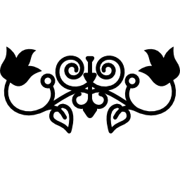blumensilhouette mit reben- und blattvariantenentwurf icon