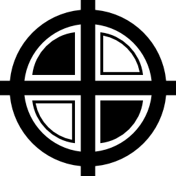 variante en cruz en blanco y negro icono