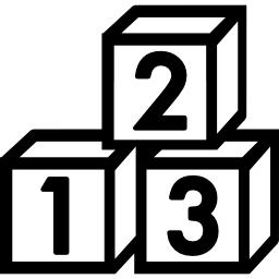 Number blocks toys icon