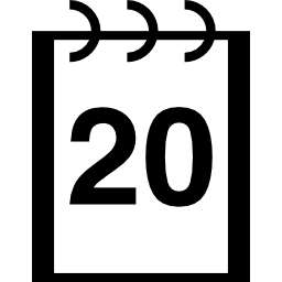 prostokątny kalendarz ścienny ze sprężyną ikona