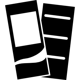 silueta de tarjetas de impresión rectangular larga icono