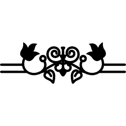 Floral vines with leaves and borders icon