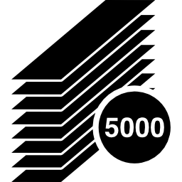 silhouettes de pile de papier 5000 pièces Icône