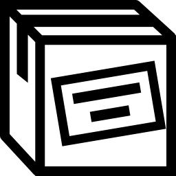 Cargo box outline with label icon
