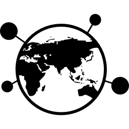 globe terrestre avec des points d'épingle Icône