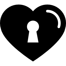 cerradura en forma de corazón icono