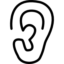 Ear lobe side view outline icon