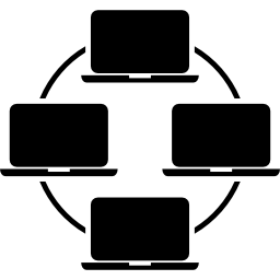 Connecting laptop computers icon