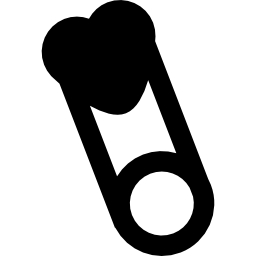 ハート型のピンのシルエット icon