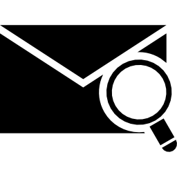 envelop silhouet met vergrootglas icoon