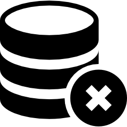 Stack of coins with close symbol icon