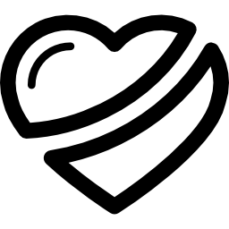 variante de contorno em formato de coração partido Ícone