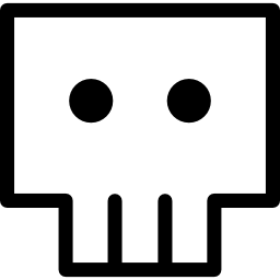Skull of straight lines icon