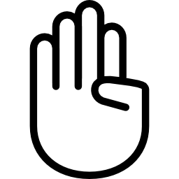 contorno de la palma de la mano icono