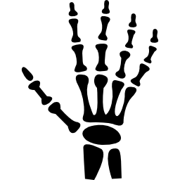 huesos de la mano humana icono