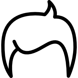 Human hair outline shape icon