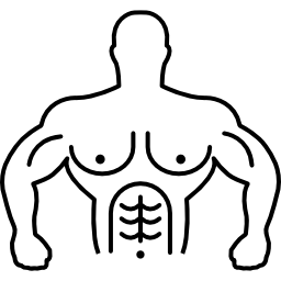 profilo muscoloso del busto della ginnasta icona