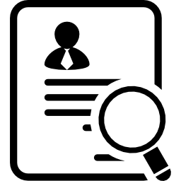 Businessman paper of the application for a job icon