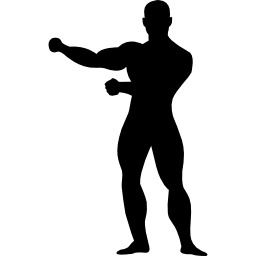 Gymnast standing black silhouette icon