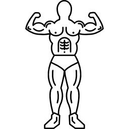 ginasta em vista frontal mostrando seus músculos Ícone