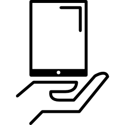 tablet bij de hand icoon