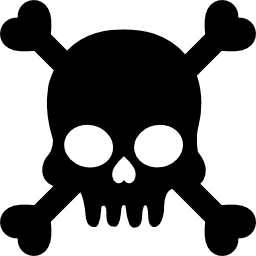 Human skull with crossed bones silhouette icon