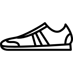 profilo della scarpa sportiva dalla vista laterale icona
