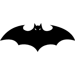 silhueta de morcego com asas estendidas Ícone