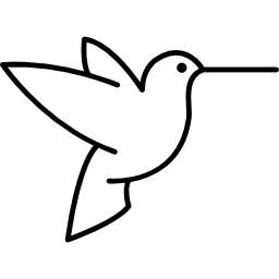 esquema de colibrí desde la vista lateral icono