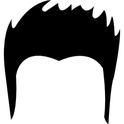 Young male black short hair shape icon