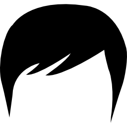 mâle noir silhouette de forme de cheveux courts Icône