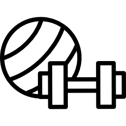 gym objecten een bal en een halter icoon