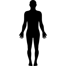 sagoma del corpo umano in piedi icona