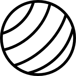 Gym ball with parallel stripes icon