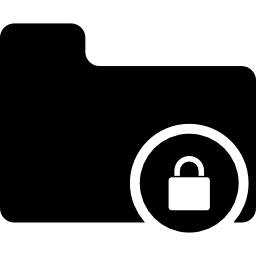 sylwetka folderu z symbolem kłódki ikona