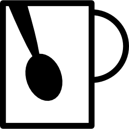 taza de café con diseño de cuchara icono