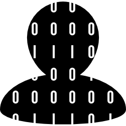 silueta de torso de hombre con datos icono