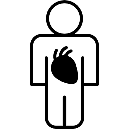 Male outline with image of the heart icon