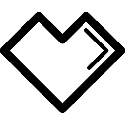variante di contorno a forma di cuore diritta icona