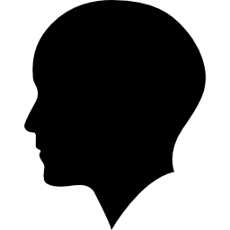 homem com cabelo careca, vista lateral Ícone