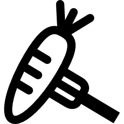 Fork with a carrot outline icon