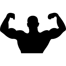 Male silhouette variant showing muscles icon