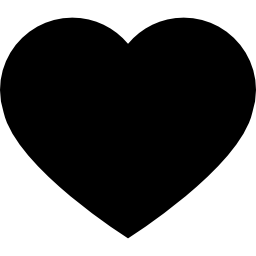 Heart black shape for valentines icon