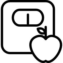 Apple and a scale outlines icon