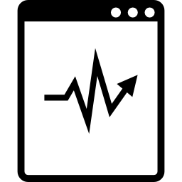 Lifeline or stocks line in a tablet monitor icon