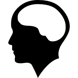 hersenen in menselijk hoofd icoon