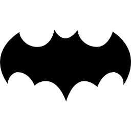 bat black shape with open wings icon