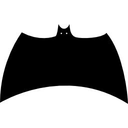 Bat black silhouette variant with extended wings icon