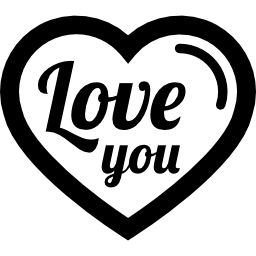 Heart with text Love you inside icon