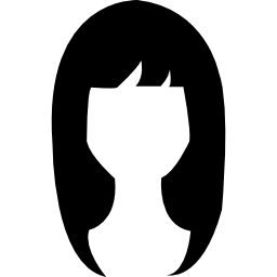 Woman dark long hair shape icon